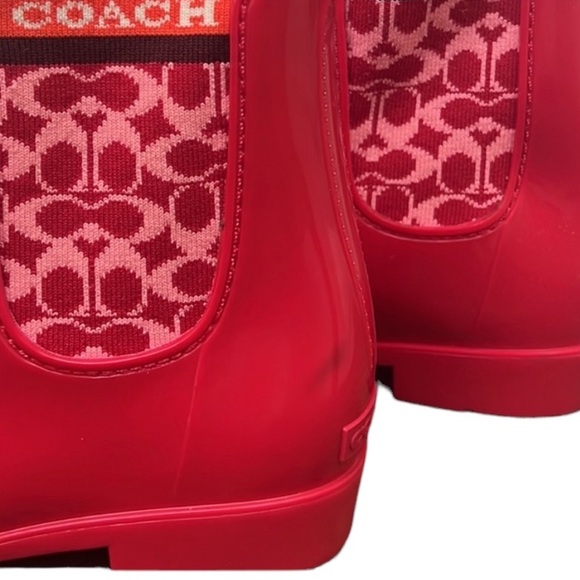 Coach Rivington Rain Bootie in Candy Apple Red – Sz 8 - Picture 8 of 11